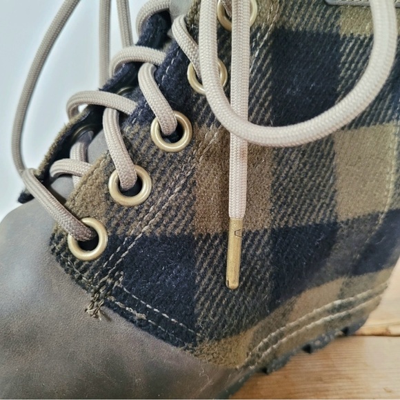 Sorel PDX Wedge Olive Green Buffalo Plaid Lace Up Boot - Picture 12 of 15